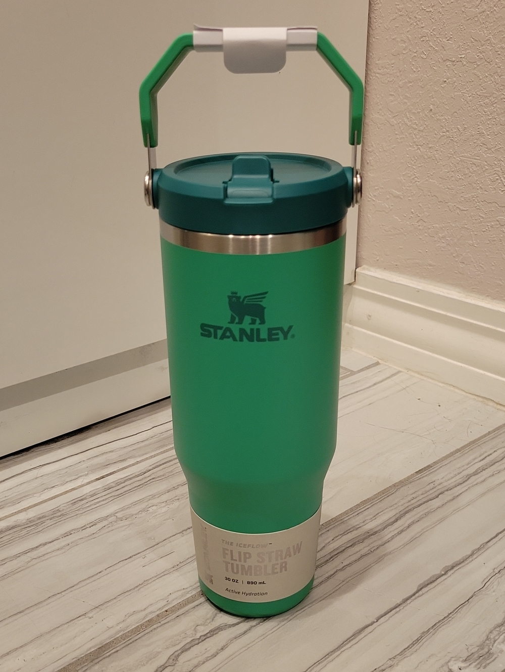 Stanley Green Flip Straw Tumbler with Carry Handle